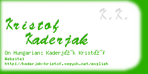 kristof kaderjak business card